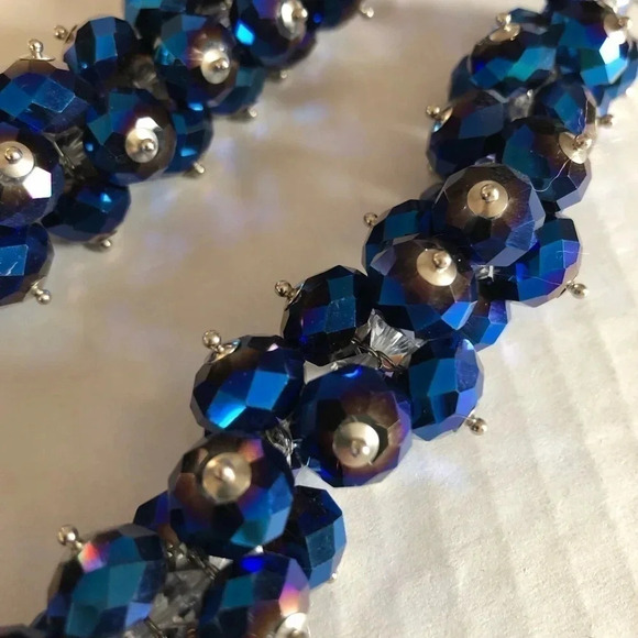 Vintage Rondelle Crystal  Beaded Necklace - Picture 6 of 9
